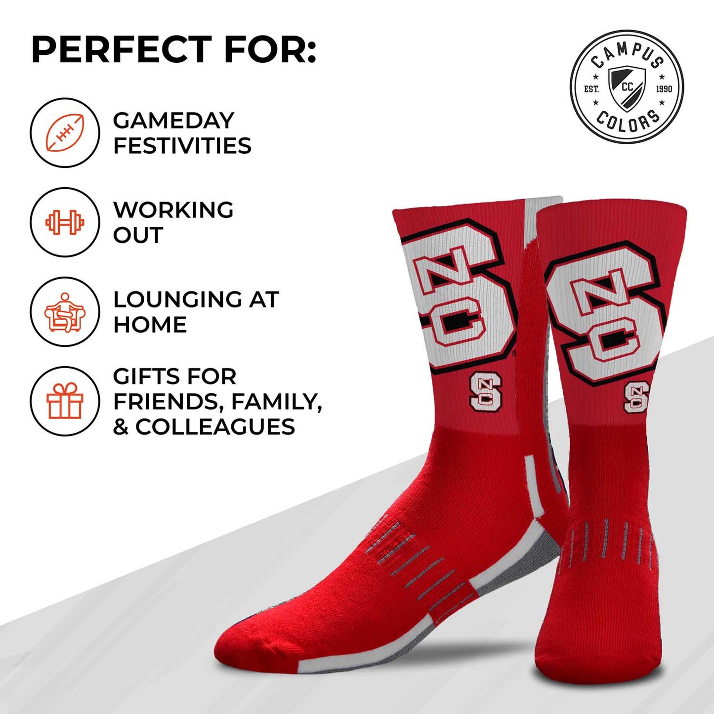NC State Wolfpack NCAA Youth University Socks - Crimson