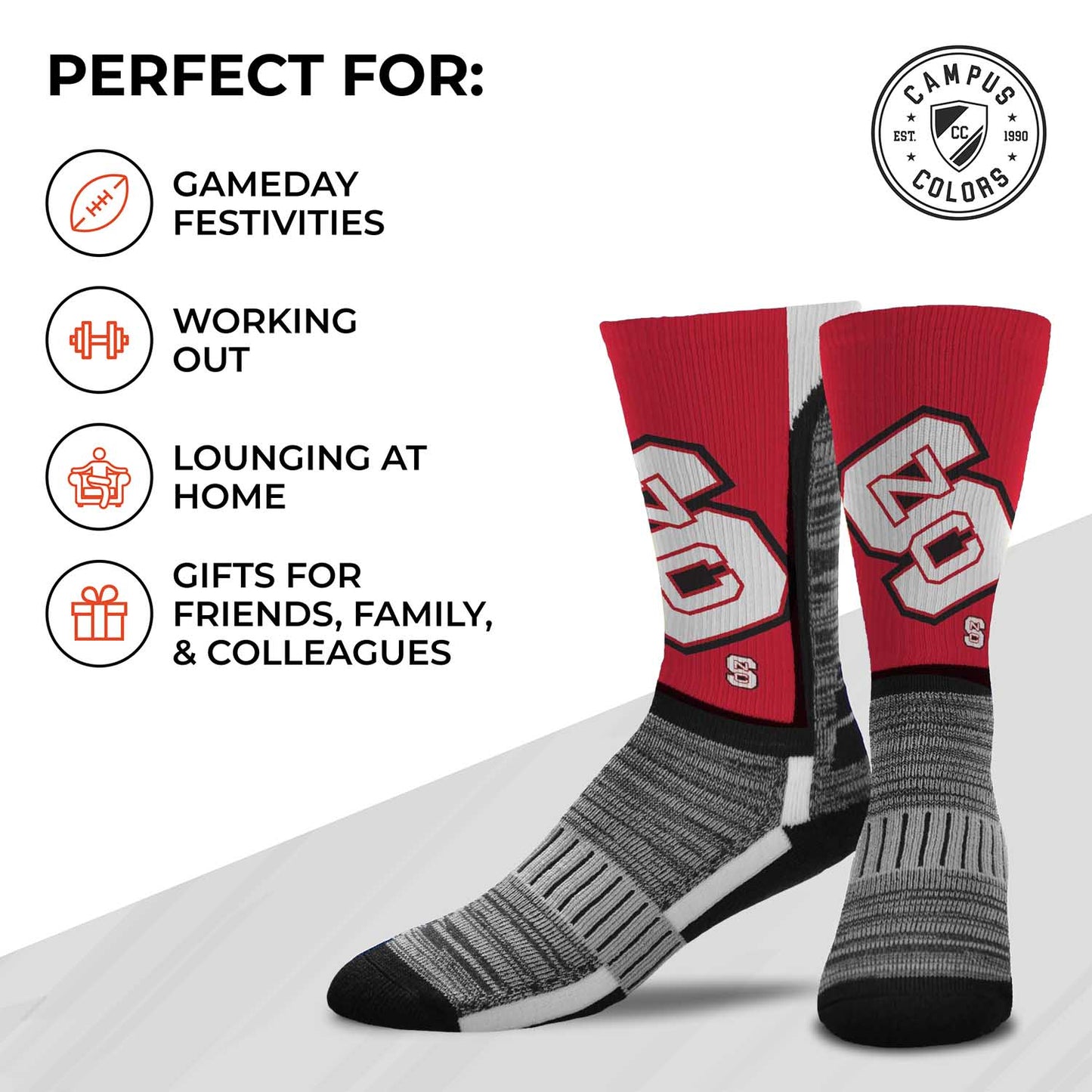NC State Wolfpack NCAA Youth University Socks - Red