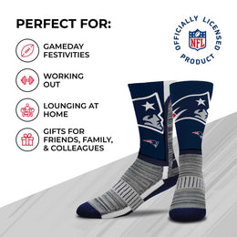 New England Patriots NFL Youth V Curve Socks - Navy