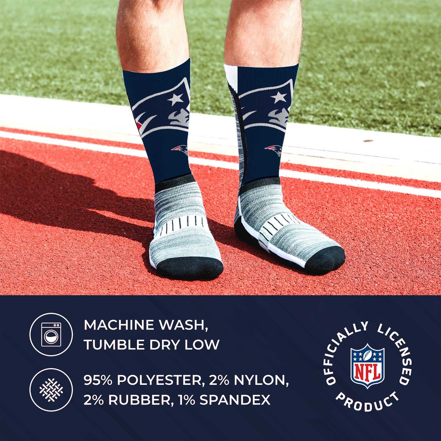New England Patriots NFL Youth V Curve Socks - Navy