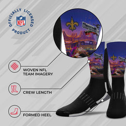 New Orleans Saints NFL Youth Zoom Location Crew Socks - Black
