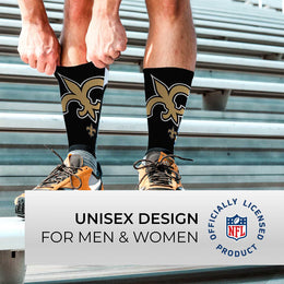 New Orleans Saints NFL Adult Curve Socks - Black