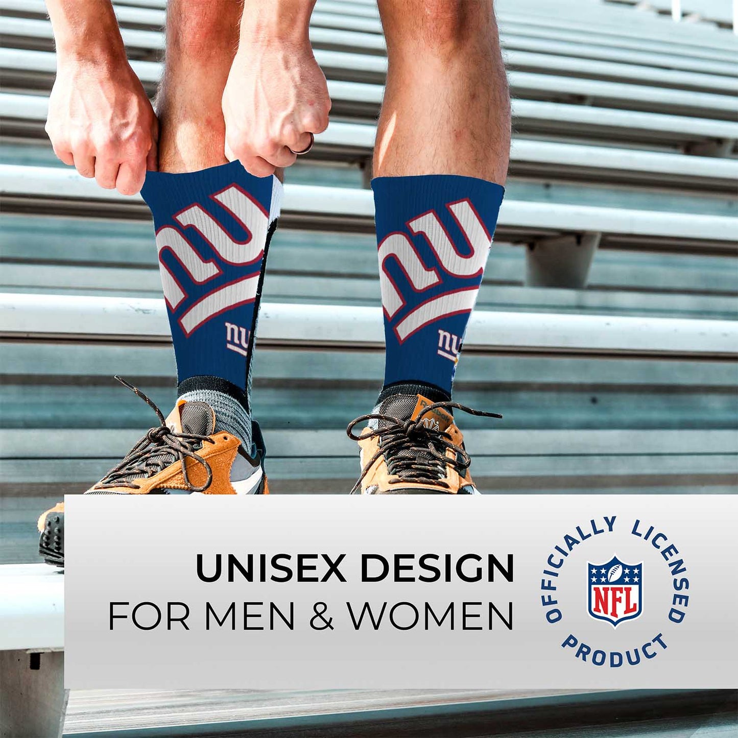 New York Giants NFL Adult Curve Socks - Blue