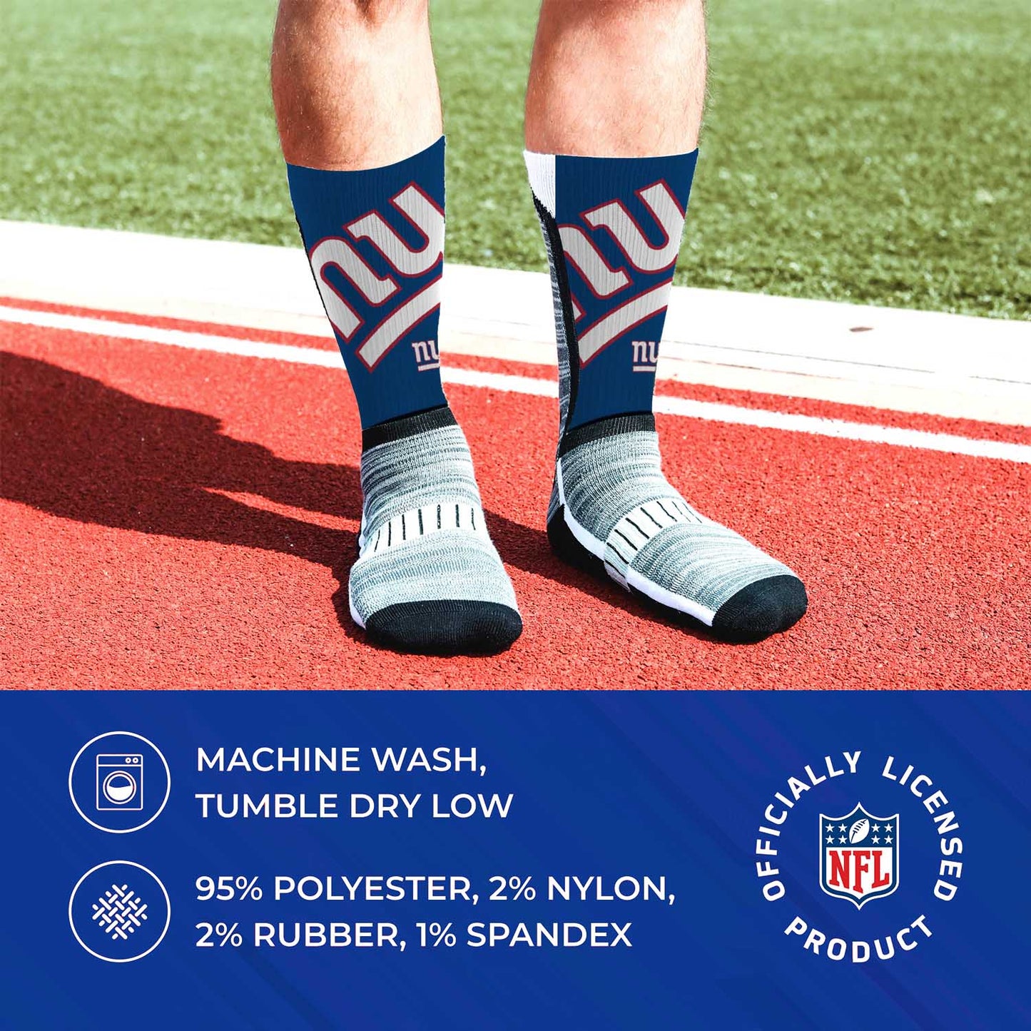 New York Giants NFL Youth V Curve Socks - Blue