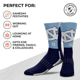 North Carolina Tar Heels NCAA Adult State and University Crew Socks - Navy
