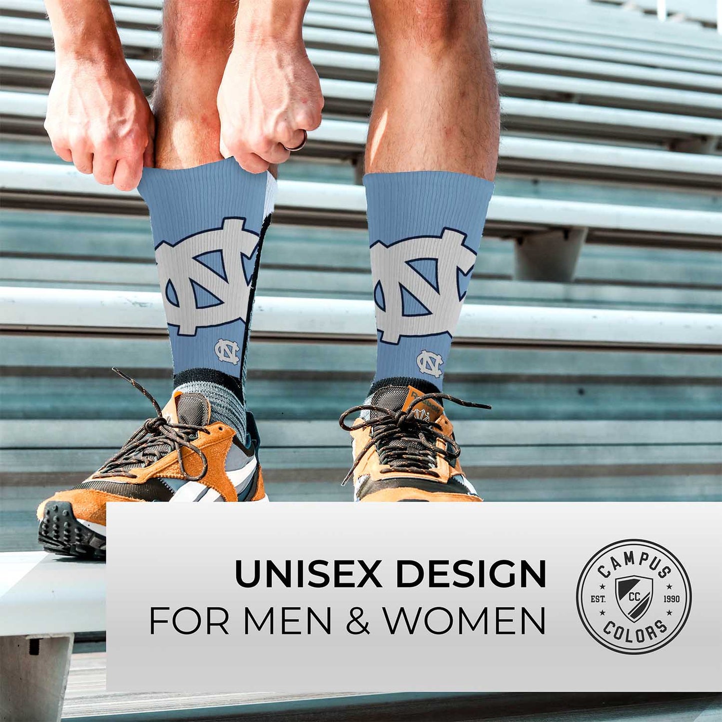 North Carolina Tar Heels NCAA Adult State and University Crew Socks - Navy