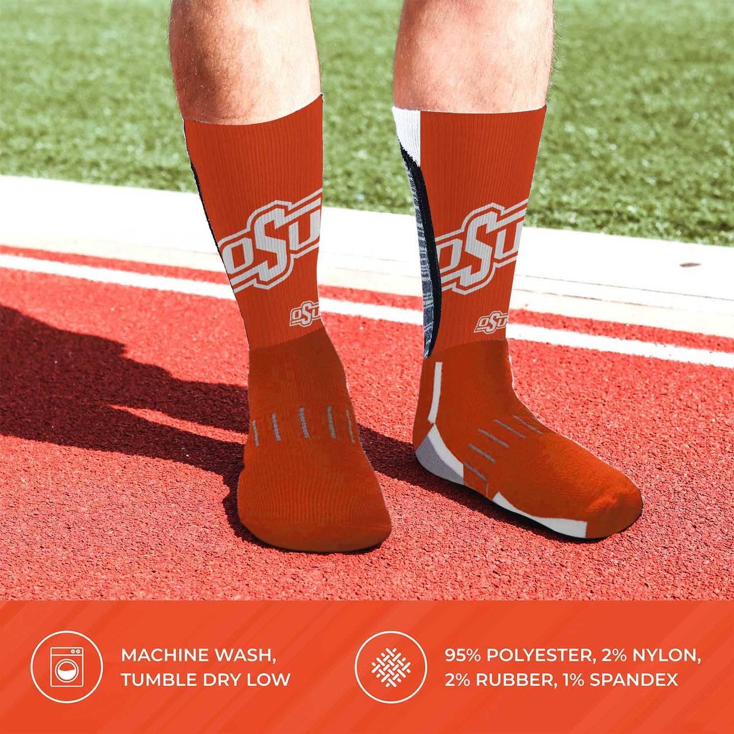 Oklahoma State Cowboys NCAA Adult State and University Crew Socks - Orange