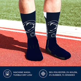 Penn State Nittany Lions NCAA Adult State and University Crew Socks - Indigo/Navy