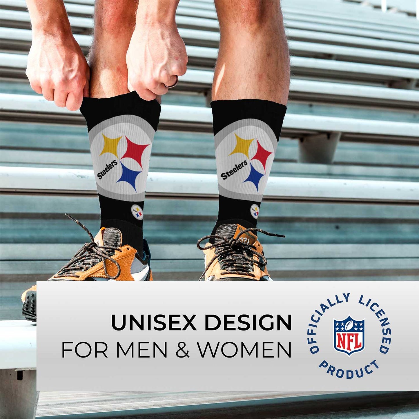 Pittsburgh Steelers NFL V Curve  Socks - Team Color