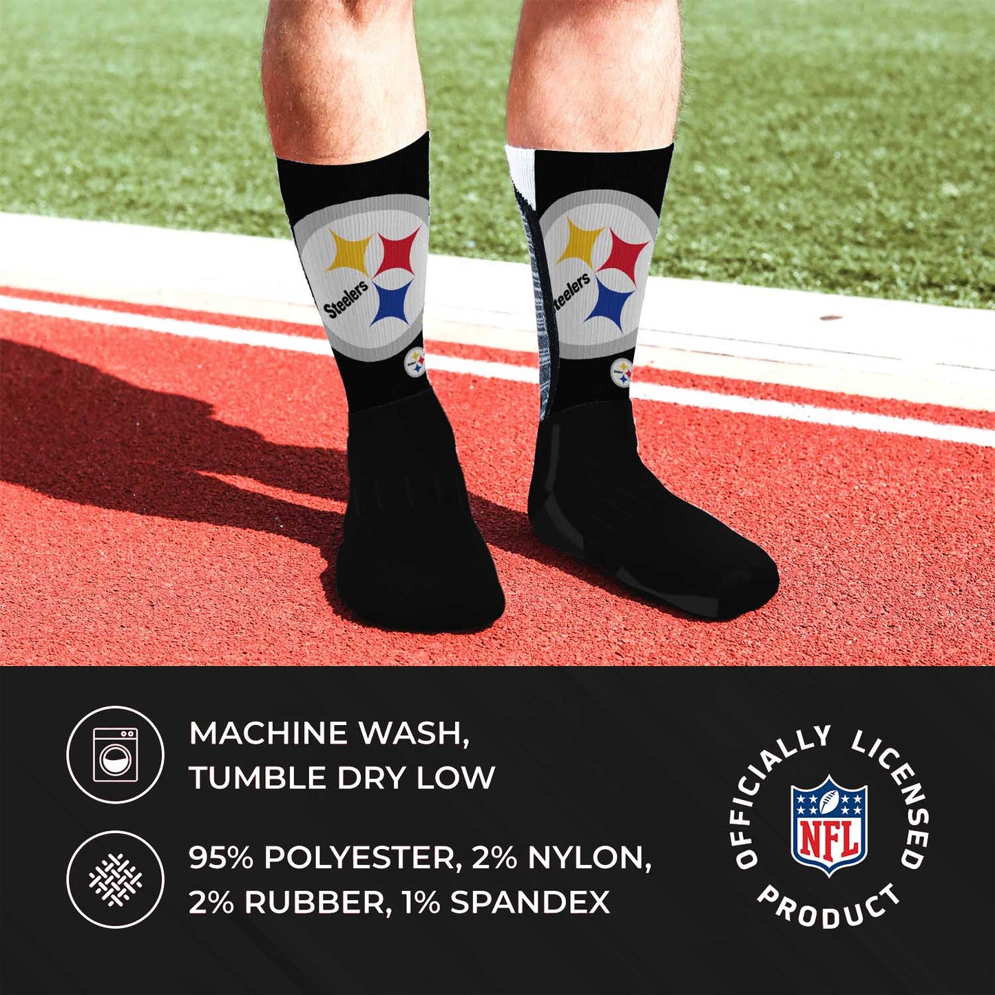 Pittsburgh Steelers NFL Youth V Curve Socks - Team Color