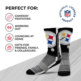 Pittsburgh Steelers NFL V Curve  Socks - Black