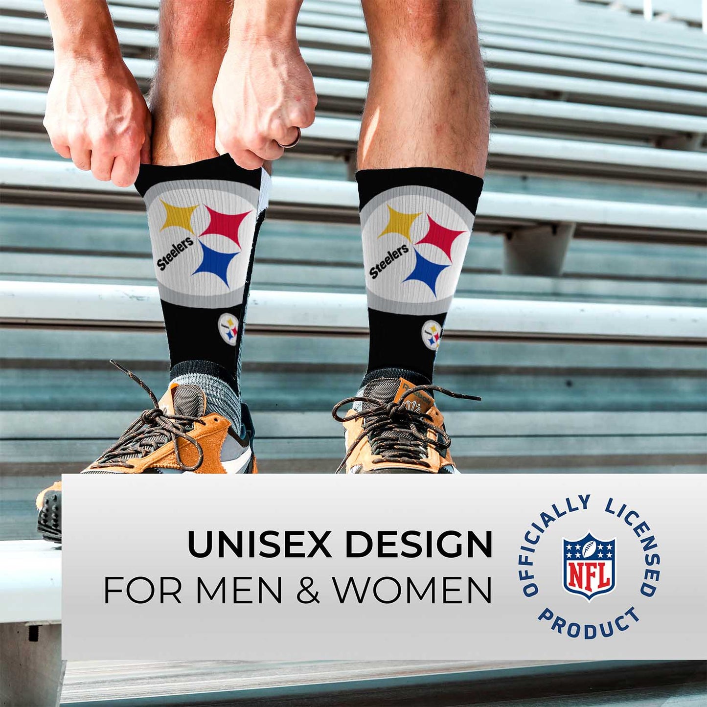 Pittsburgh Steelers NFL Youth V Curve Socks - Black