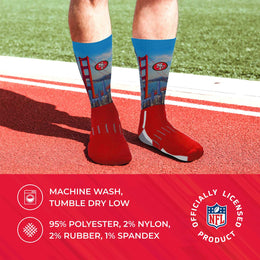 San Francisco 49ers NFL Adult Zoom Location Crew Socks - Red