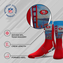San Francisco 49ers NFL Adult Zoom Location Crew Socks - Red