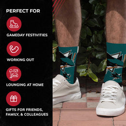San Jose Sharks Adult NHL Zoom Curve Team Crew Socks - Black