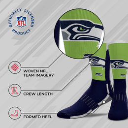Seattle Seahawks NFL Adult Curve Socks - Navy
