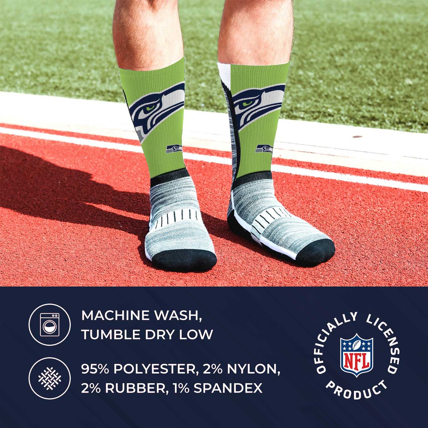Seattle Seahawks NFL Youth V Curve Socks - Green