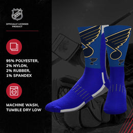 St. Louis Blues Youth NHL Zoom Curve Team Crew Socks - Royal