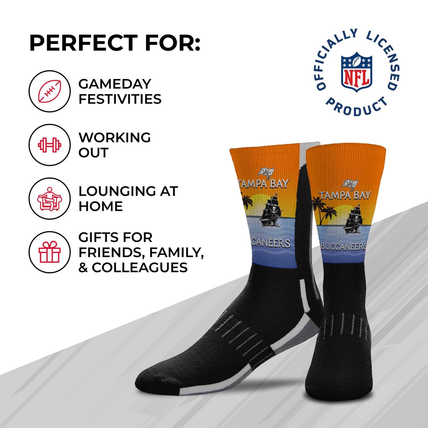 Tampa Bay Buccaneers NFL Youth Zoom Location Crew Socks - Black