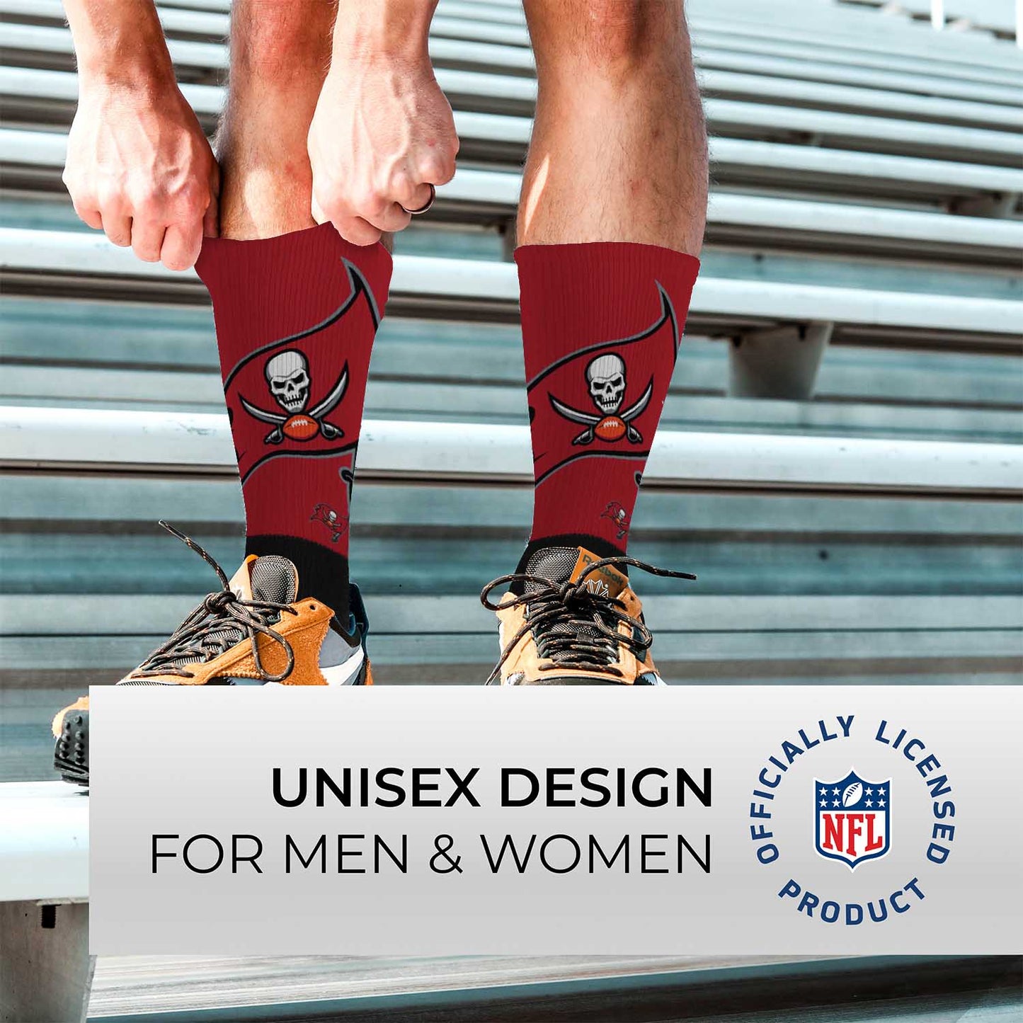 Tampa Bay Buccaneers NFL V Curve  Socks - Black