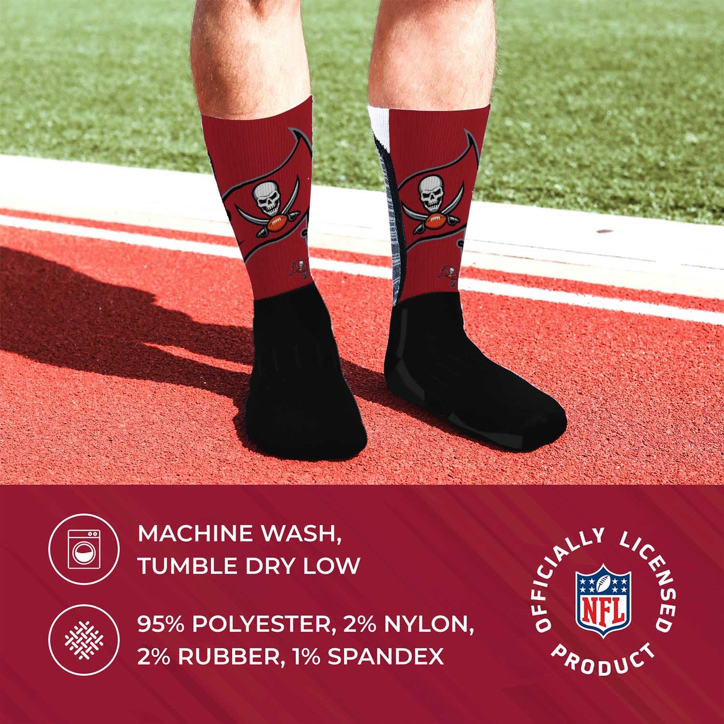 Tampa Bay Buccaneers NFL V Curve  Socks - Black