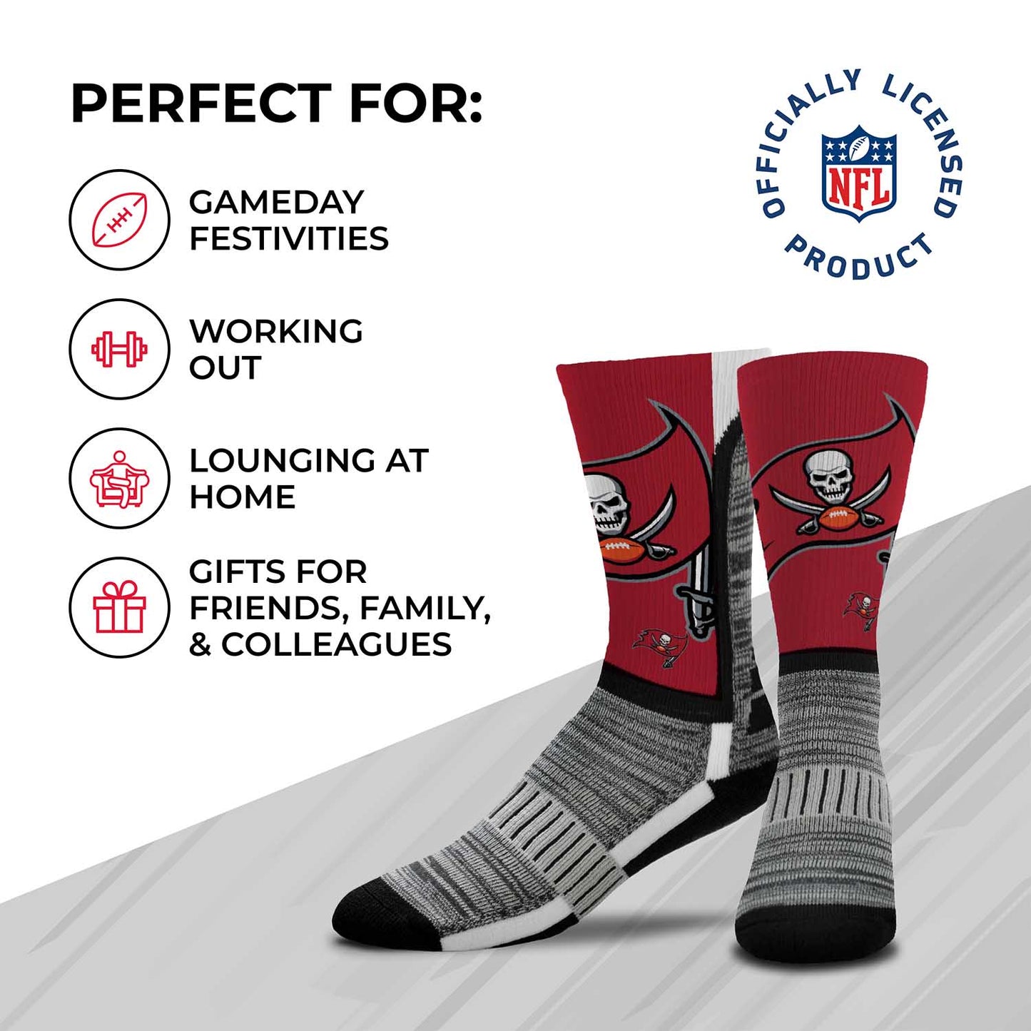 Tampa Bay Buccaneers NFL Youth V Curve Socks - Cardinal