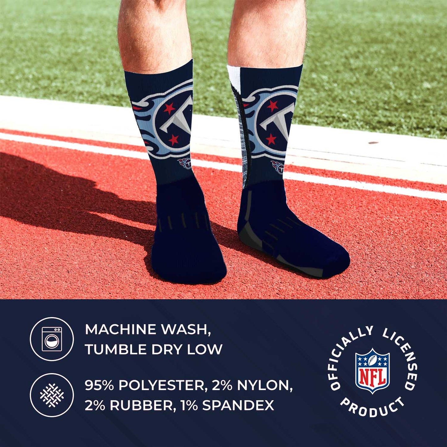 Tennessee Titans NFL Youth V Curve Socks - Team Color