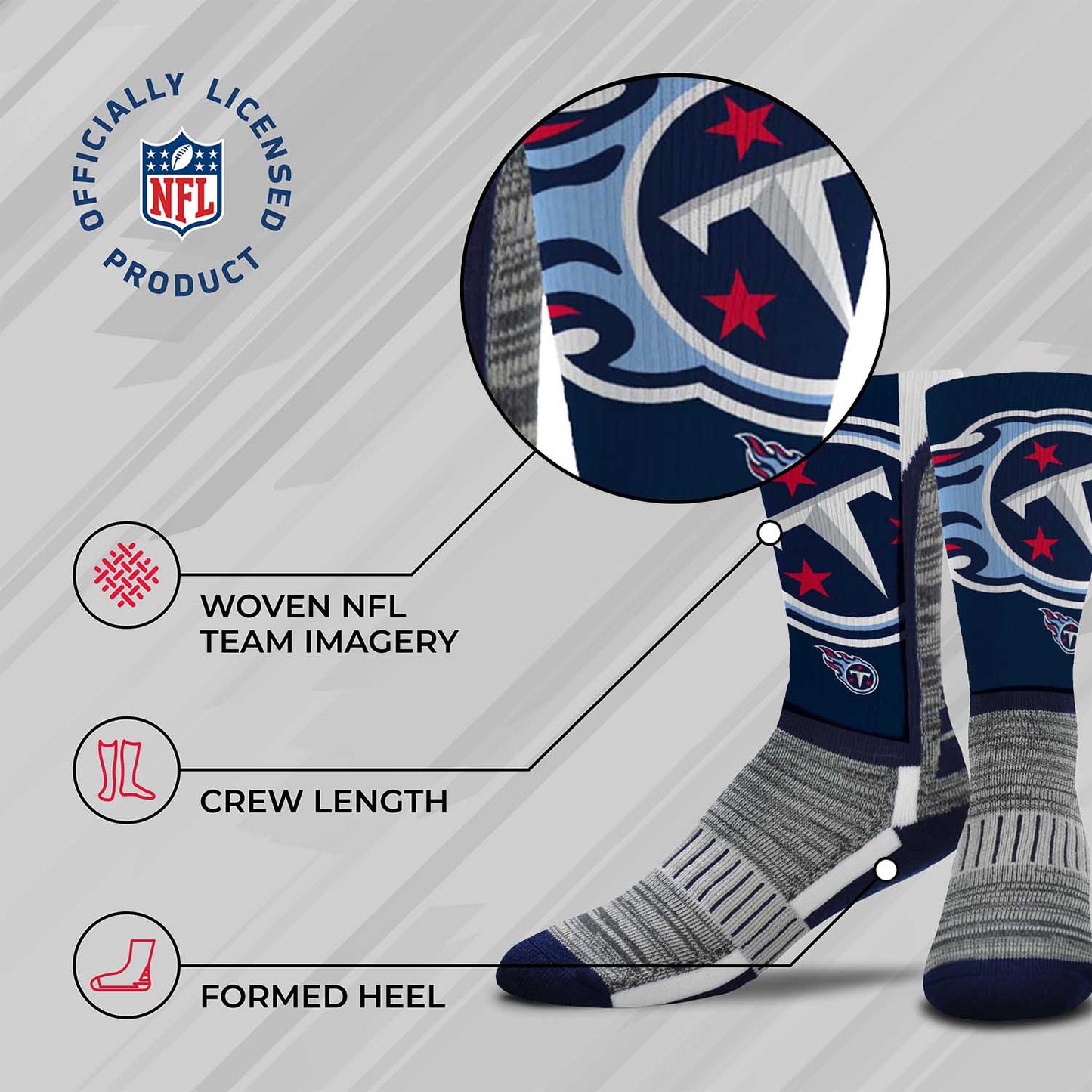 Tennessee Titans NFL Youth V Curve Socks - Navy