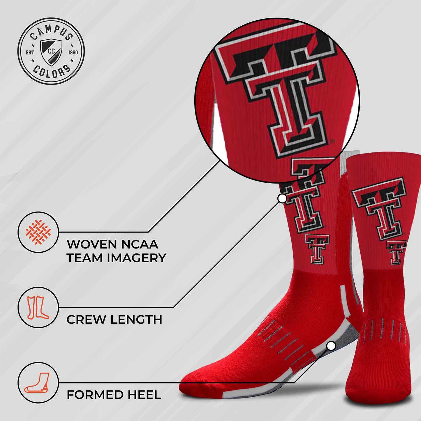 Texas Tech Red Raiders NCAA Youth University Socks - Crimson