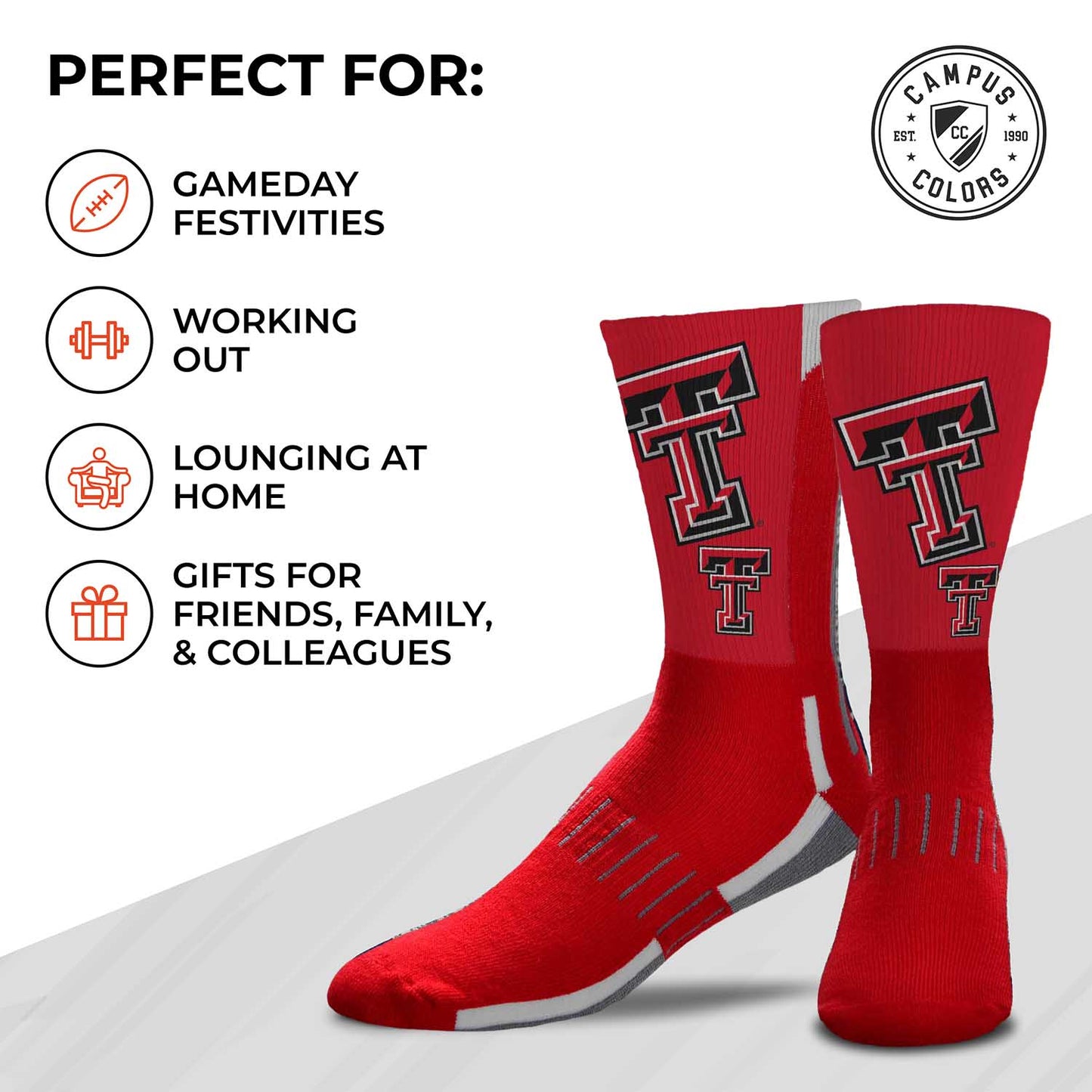 Texas Tech Red Raiders NCAA Youth University Socks - Crimson