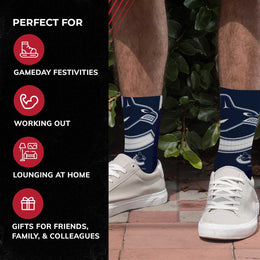 Vancouver Canucks Youth NHL Zoom Curve Team Crew Socks - Navy