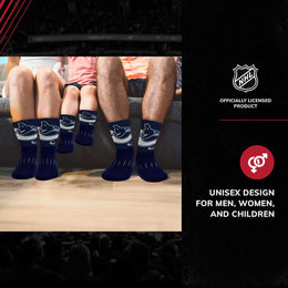 Vancouver Canucks Adult NHL Zoom Curve Team Crew Socks - Navy