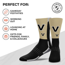 Vanderbilt Commodores NCAA Adult State and University Crew Socks - Charcoal