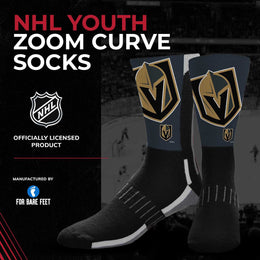 Las Vegas Golden Knights Youth NHL Zoom Curve Team Crew Socks - Black