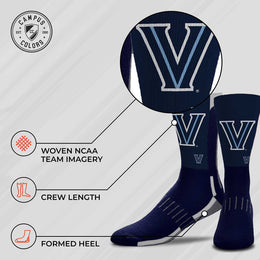 Villanova Wildcats NCAA Adult State and University Crew Socks - Indigo/Navy