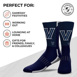 Villanova Wildcats NCAA Adult State and University Crew Socks - Indigo/Navy