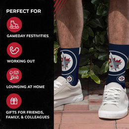 Winnipeg Jets Youth NHL Zoom Curve Team Crew Socks - Navy