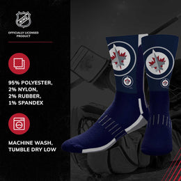 Winnipeg Jets Adult NHL Zoom Curve Team Crew Socks - Navy