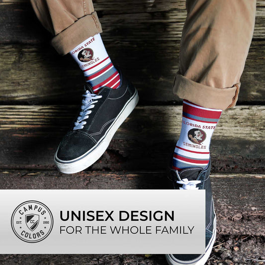 Florida State Seminoles Collegiate University Striped Dress Socks - Maroon