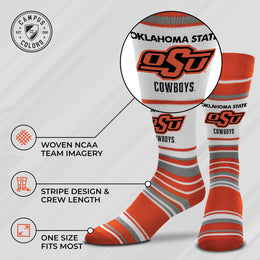 Oklahoma State Cowboys Collegiate University Striped Dress Socks - Orange