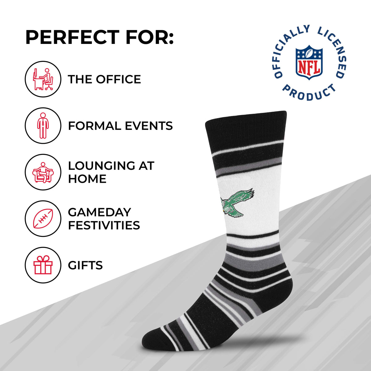 Philadelphia Eagles NFL Argyle  Dress Socks - Team Color