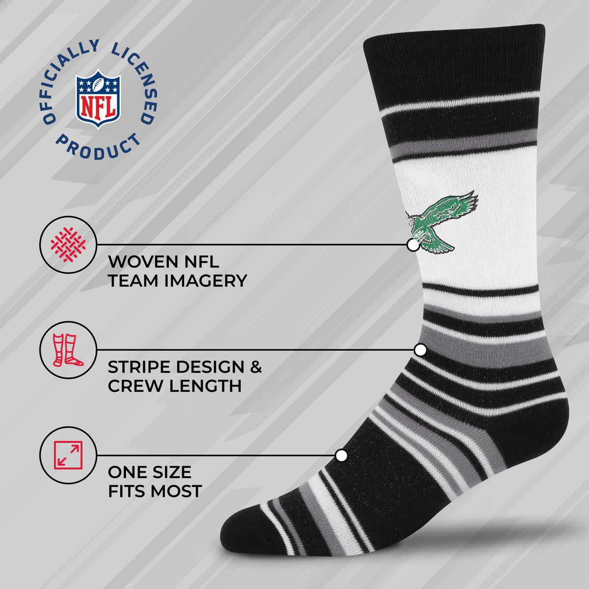 Philadelphia Eagles NFL Argyle  Dress Socks - Team Color
