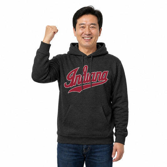 Indiana Hoosiers  NCAA Charcoal Pullover Hoodie Sweatshirt Men Women - Charcoal