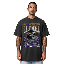 Baltimore Ravens  NFL Franchise Oversized Cotton Tee Men Fan Short Sleeve - Black