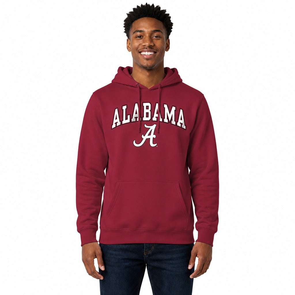 Alabama Crimson Tide Arch & Logo Gameday Hoodie NCAA Fleece - Crimson