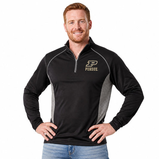 Purdue Boilermakers  Campus Classic 1/4 Zip Windshirt Men's Pullover - Black