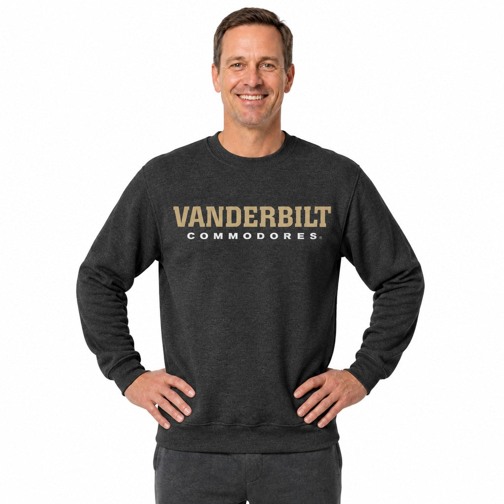 Vanderbilt Commodores  NCAA Crewneck Sweatshirt Men Women Fleece Charcoal - Charcoal