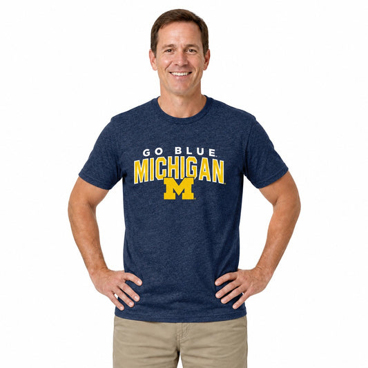 Michigan Wolverines  NCAA T-Shirt Men Women Navy Heather - Navy Heather