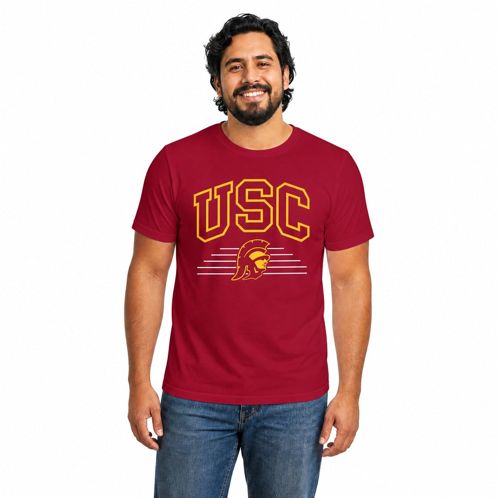 USC Trojans  Overtime Classics Unisex Ringspun Cotton T-Shirt Short - Cardinal