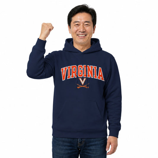 Virginia Cavaliers  NCAA Adult Tackle Twill Embroidered Fleece Pullover - Navy